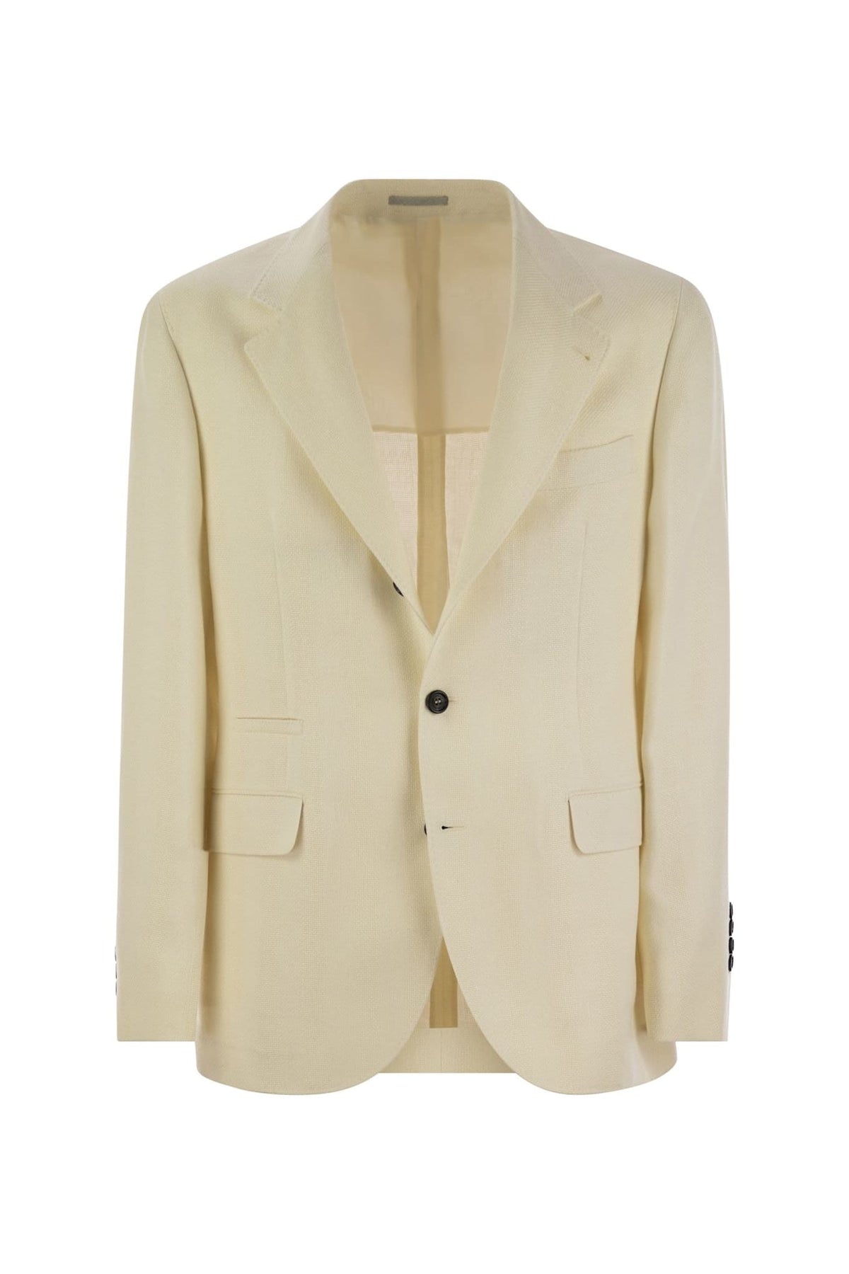Men's Cream Linen Wool Blazer