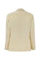 Men's Cream Linen Wool Blazer