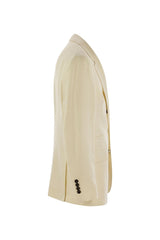 Men's Cream Linen Wool Blazer