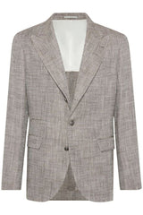 Men's Light Brown Silk Linen Blazer