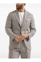 Men's Light Brown Silk Linen Blazer
