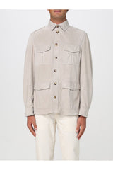 Brunello Cucinelli Men's Light Beige Suede Jacket