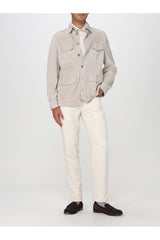 Brunello Cucinelli Men's Light Beige Suede Jacket