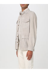 Brunello Cucinelli Men's Light Beige Suede Jacket