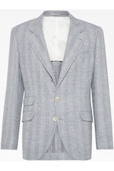Men's Light Grey Wool Linen Blazer