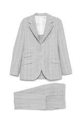Men's Dust Grey Linen Silk Wool Suit