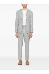 Men's Dust Grey Linen Silk Wool Suit