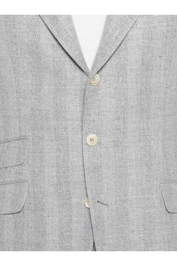 Men's Dust Grey Linen Silk Wool Suit