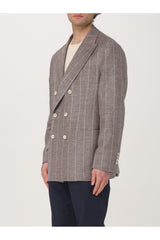 Men's Brown Wool Linen Blazer