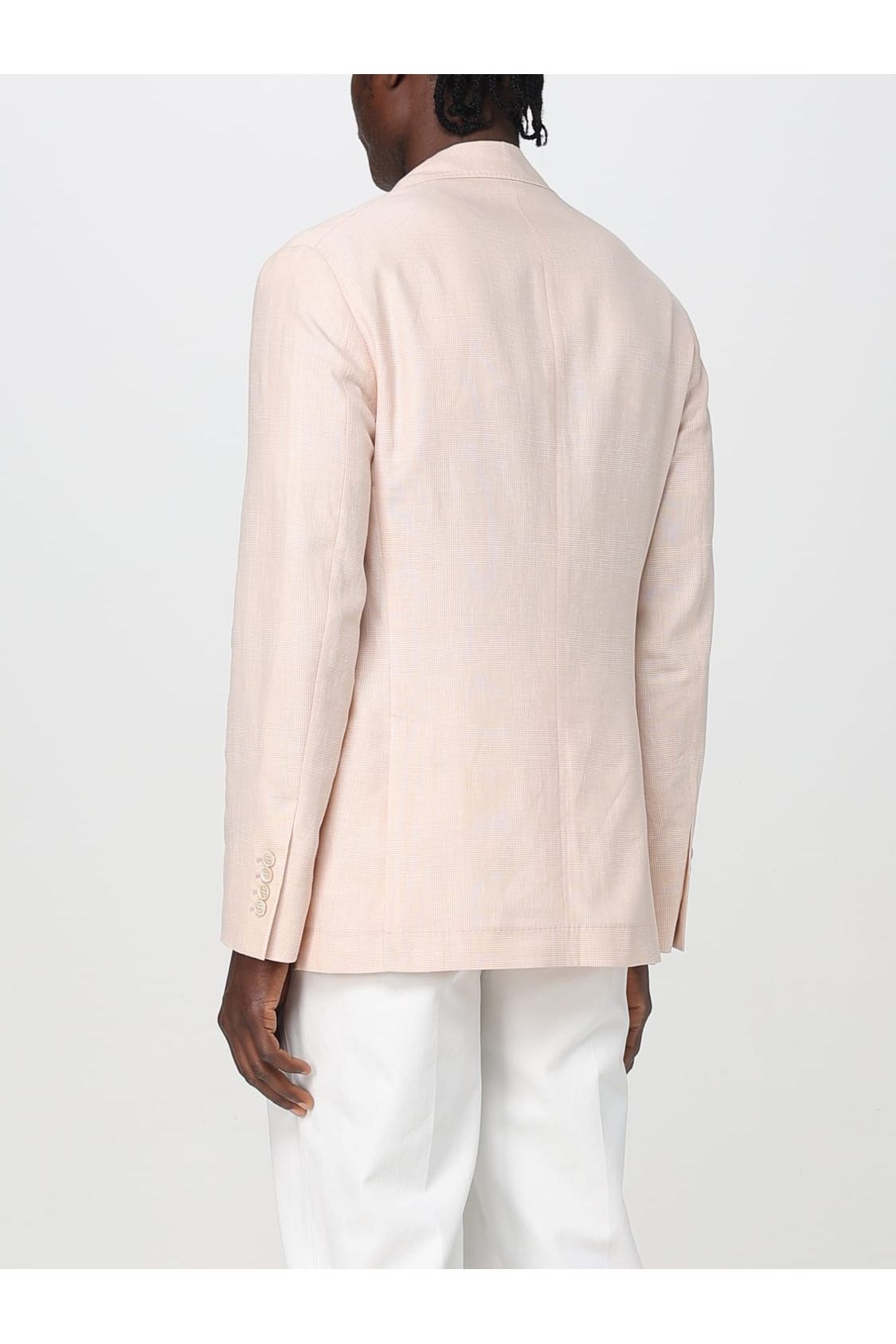 Men's Light Pink Wool Linen Blazer
