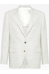 Men's Ivory Linen Wool Blazer