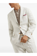 Men's Ivory Linen Wool Blazer