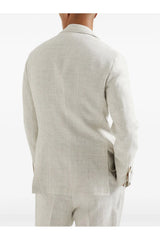 Men's Ivory Linen Wool Blazer