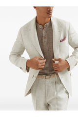 Men's Ivory Linen Wool Blazer