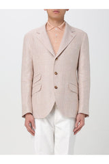 Men's Light Beige Wool Linen Blazer