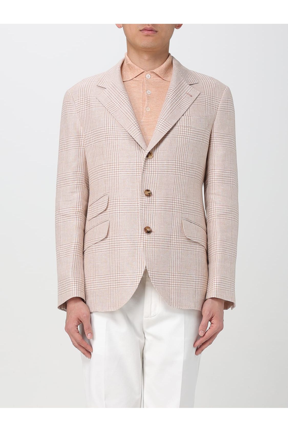 Men's Light Beige Wool Linen Blazer