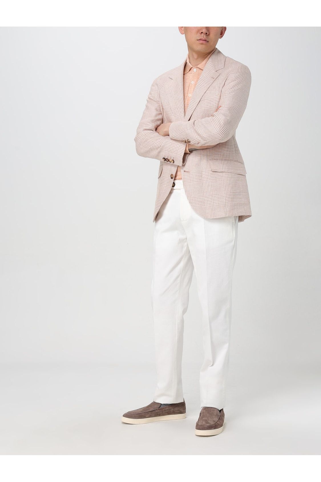 Men's Light Beige Wool Linen Blazer