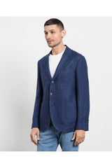 Men's Blue Linen Wool Blazer
