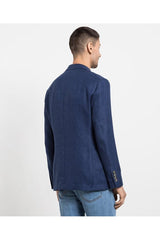 Men's Blue Linen Wool Blazer