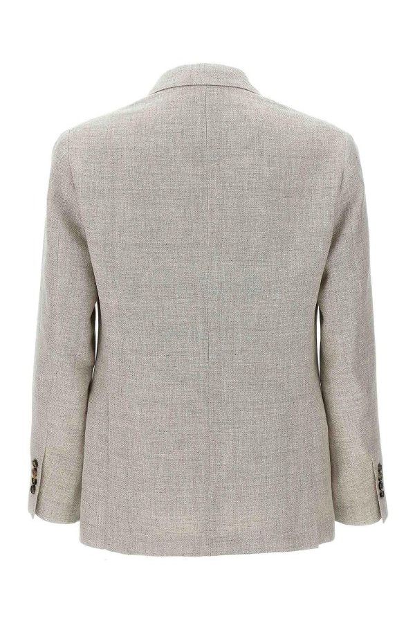 Men's Light Beige Linen Wool Blazer