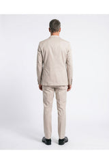 Men's Beige Silk Tailored Suit