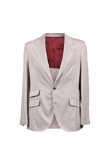 Men's Beige Silk Tailored Suit