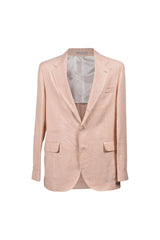Men's Light Pink Wool Linen Suit