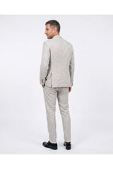 Men's Light Beige Linen Wool Suit