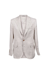 Men's Light Beige Linen Wool Suit