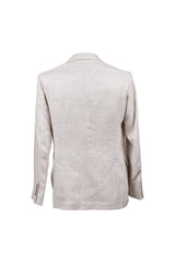 Men's Light Beige Linen Wool Suit