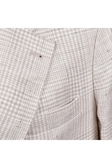 Men's Light Beige Linen Wool Suit