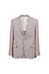 Men's Light Brown Linen Checked Suit