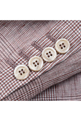 Men's Light Brown Linen Checked Suit