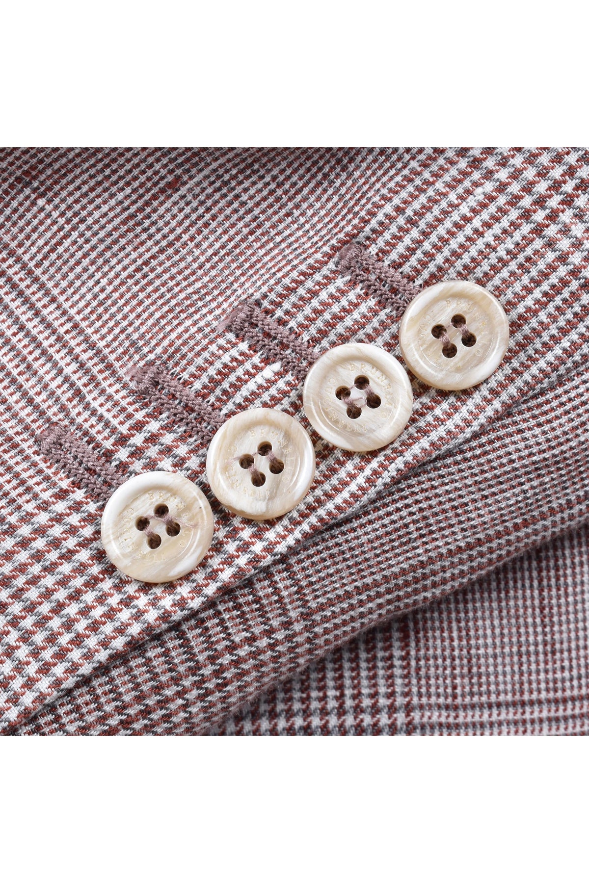 Men's Light Brown Linen Checked Suit