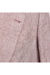 Men's Light Brown Linen Checked Suit