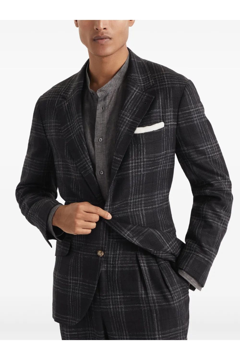Men's Dark Grey Wool Silk Blazer