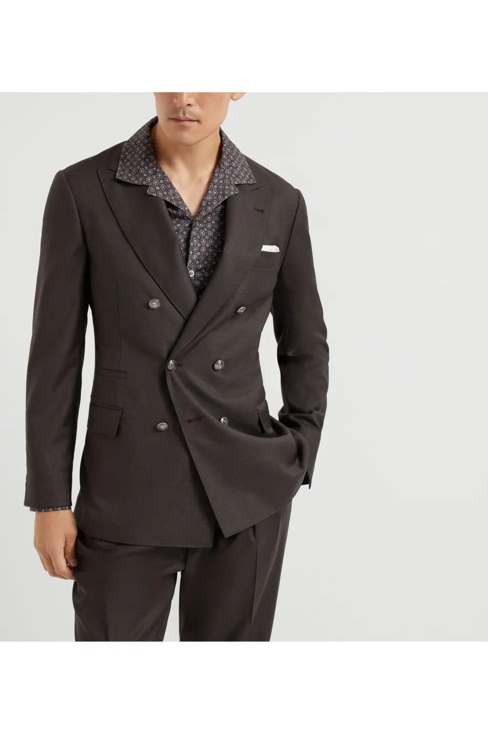 Brunello Cucinelli Men's Dark Brown Wool Blazer