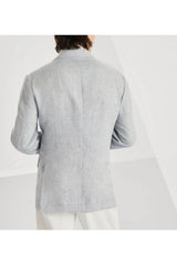 Men's Light Grey Linen Blazer