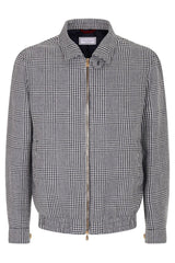 Men's Black White Wool Blend Jacket