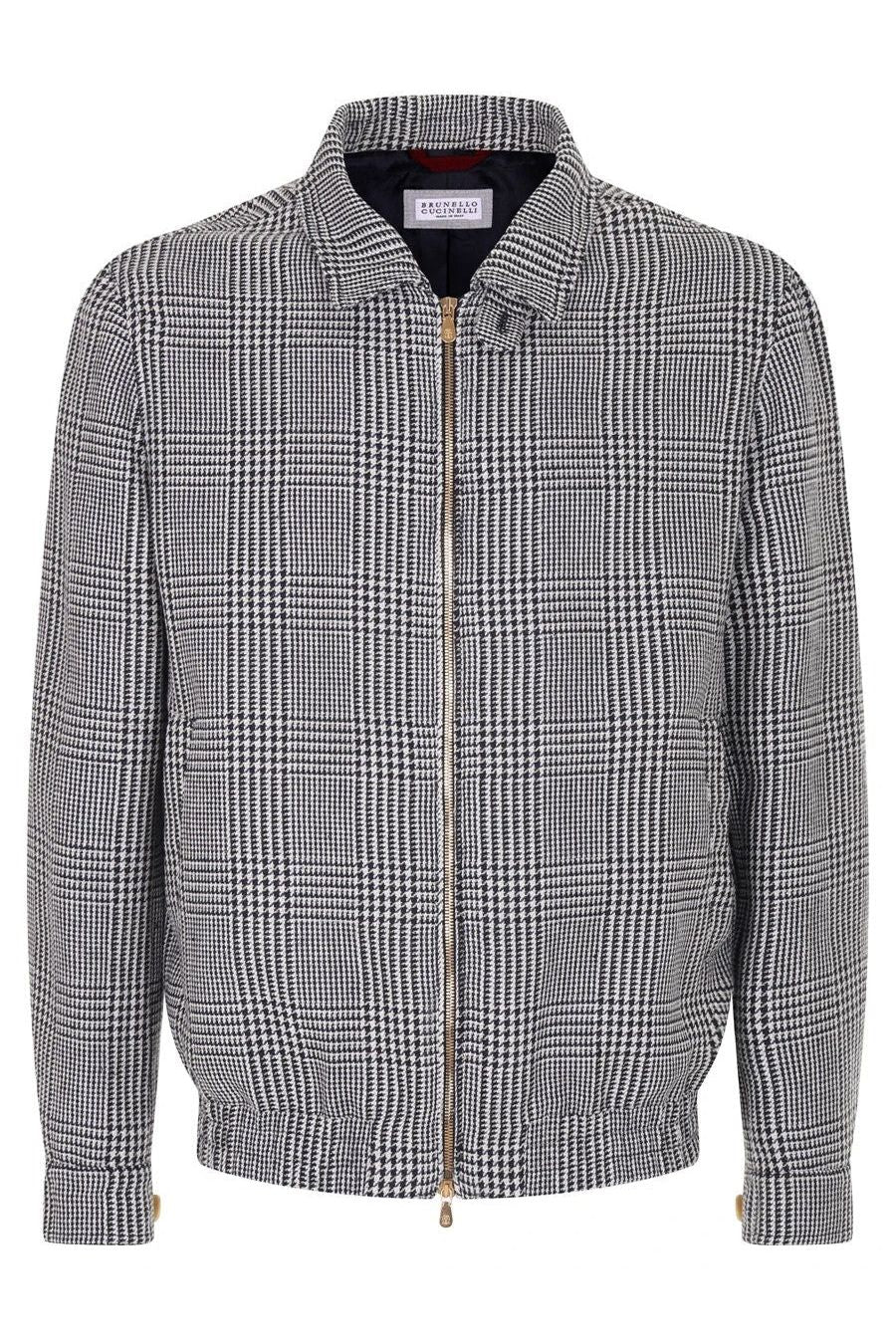 Men's Black White Wool Blend Jacket