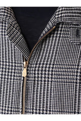 Men's Black White Wool Blend Jacket