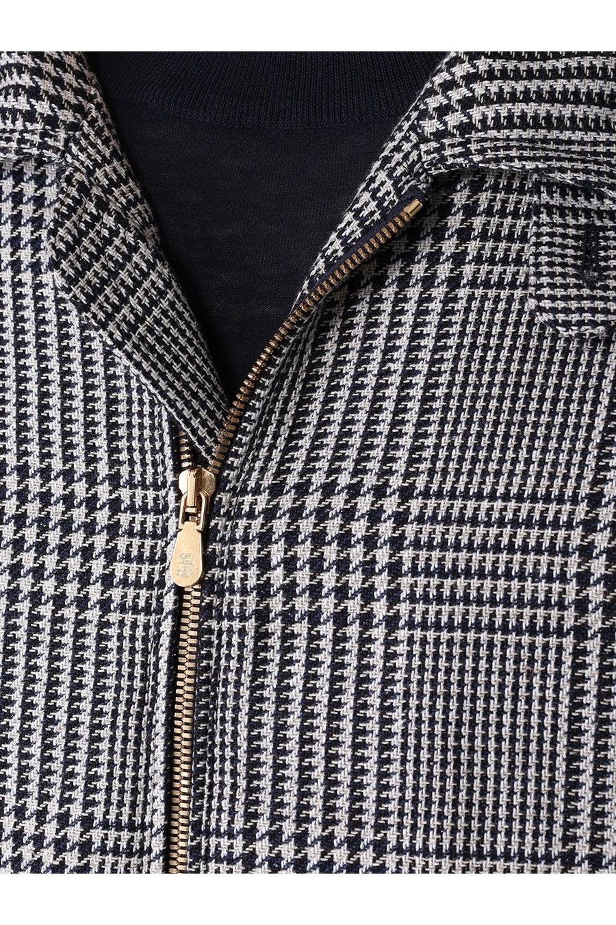 Men's Black White Wool Blend Jacket
