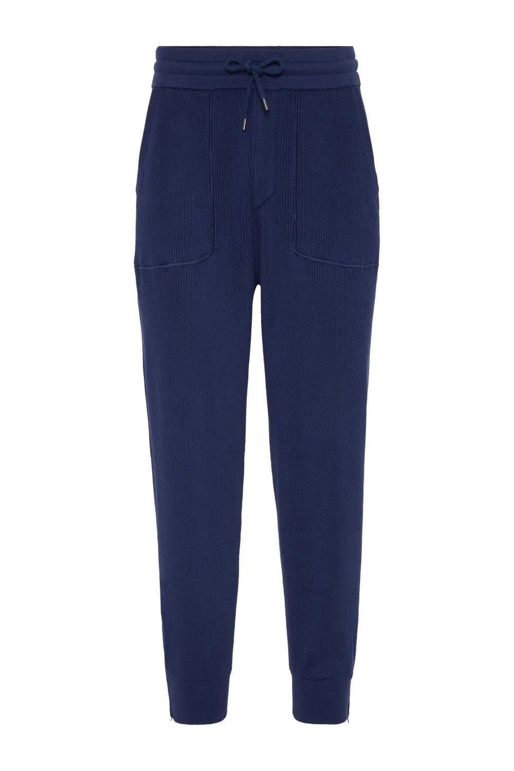 Men's Navy Knit Jogger Trousers