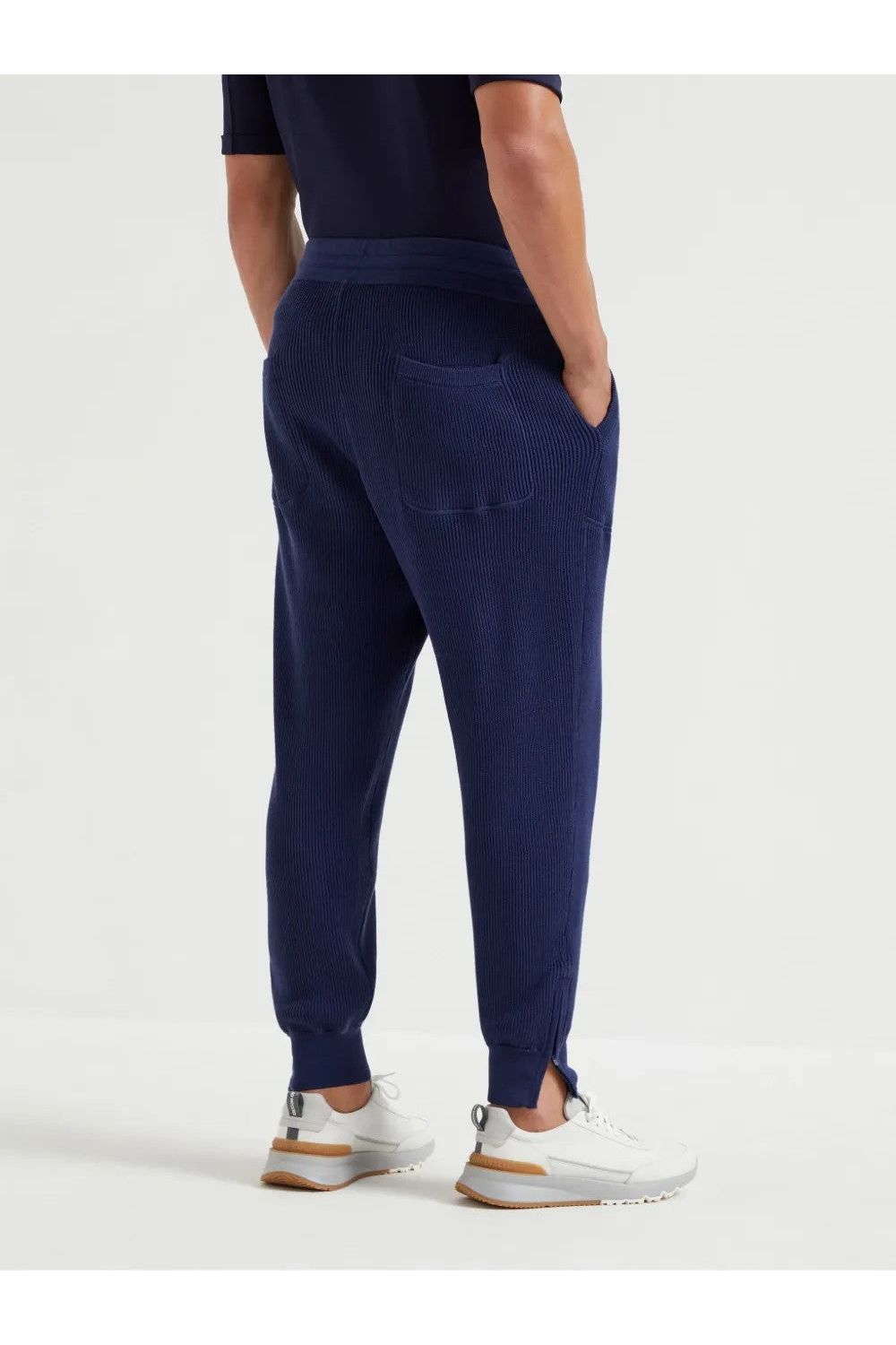 Men's Navy Knit Jogger Trousers