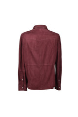 Men's Burgundy Suede Cropped Jacket