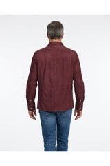 Men's Burgundy Suede Cropped Jacket