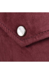 Men's Burgundy Suede Cropped Jacket
