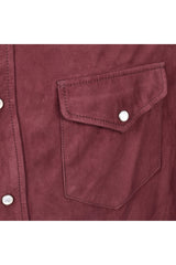 Men's Burgundy Suede Cropped Jacket