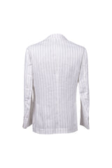 Men's White Linen Double Breasted Blazer