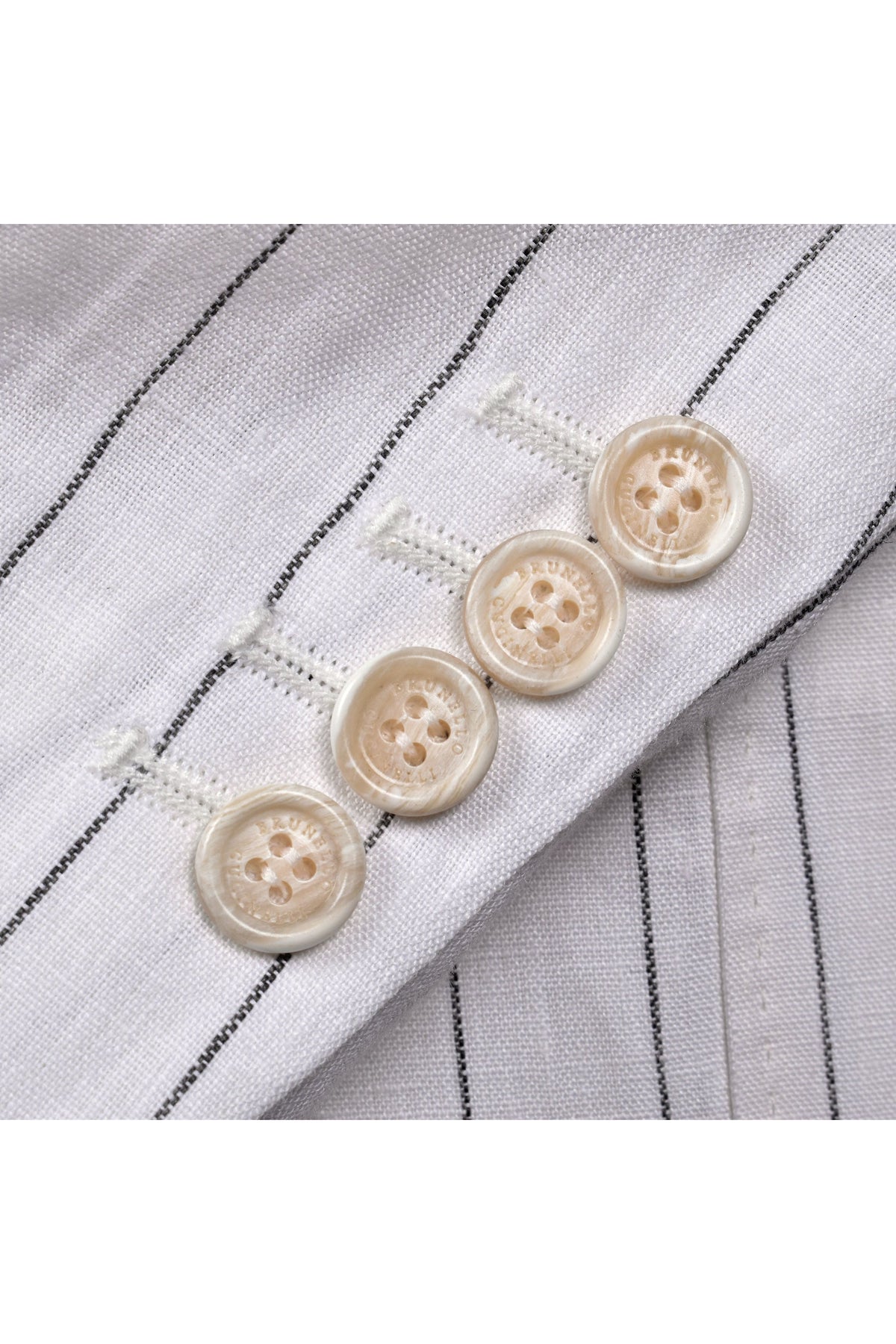 Men's White Linen Double Breasted Blazer